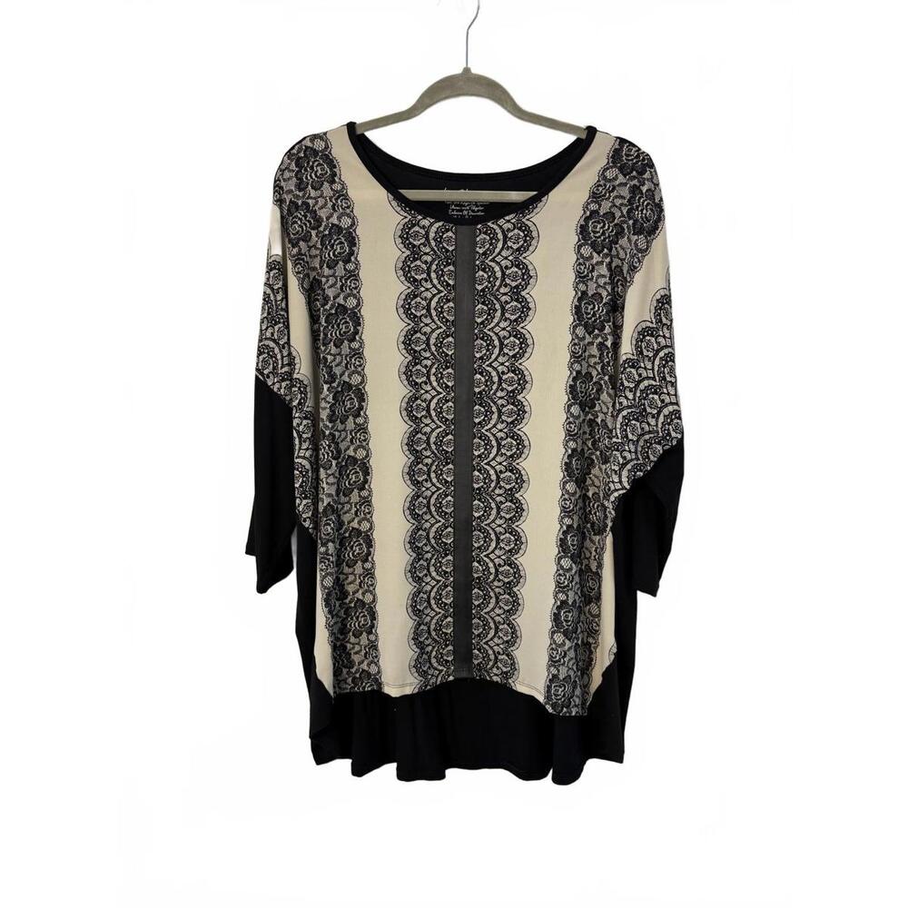 Chico's Black Tunic with an Elegant Lace Overlay, size 3